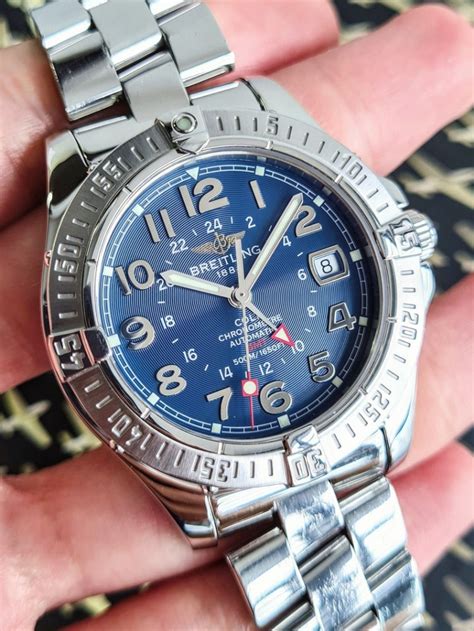 pre-owned breitling colt gmt|copy Breitling colt chronograph watch.